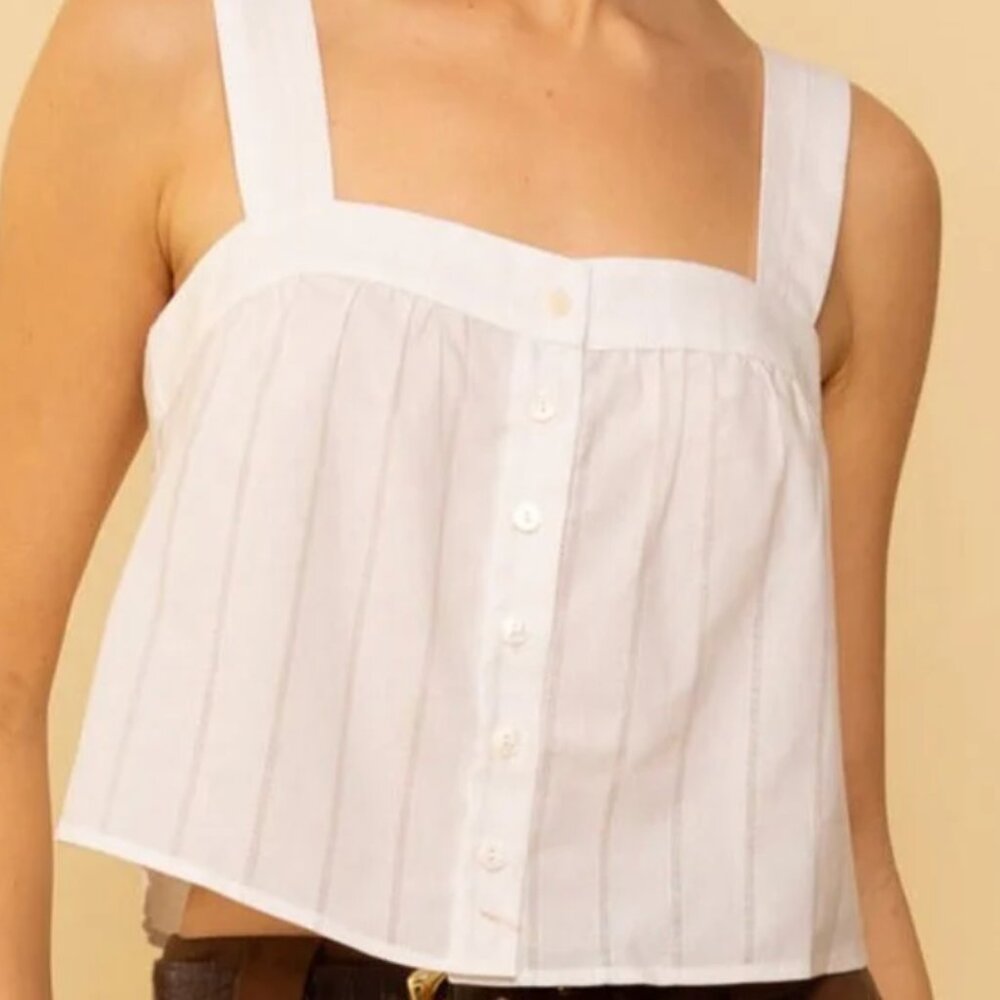 NWT Whimsy + Row Mollie Top - White Poplin